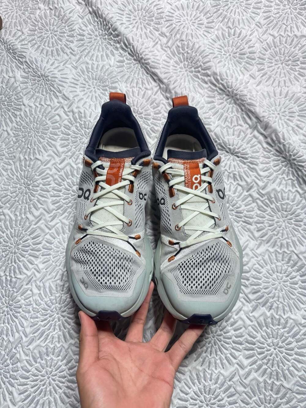 On Cloudsurfer Trail Men's 9.5 Gray Orange Shoes - Picture 3 of 11